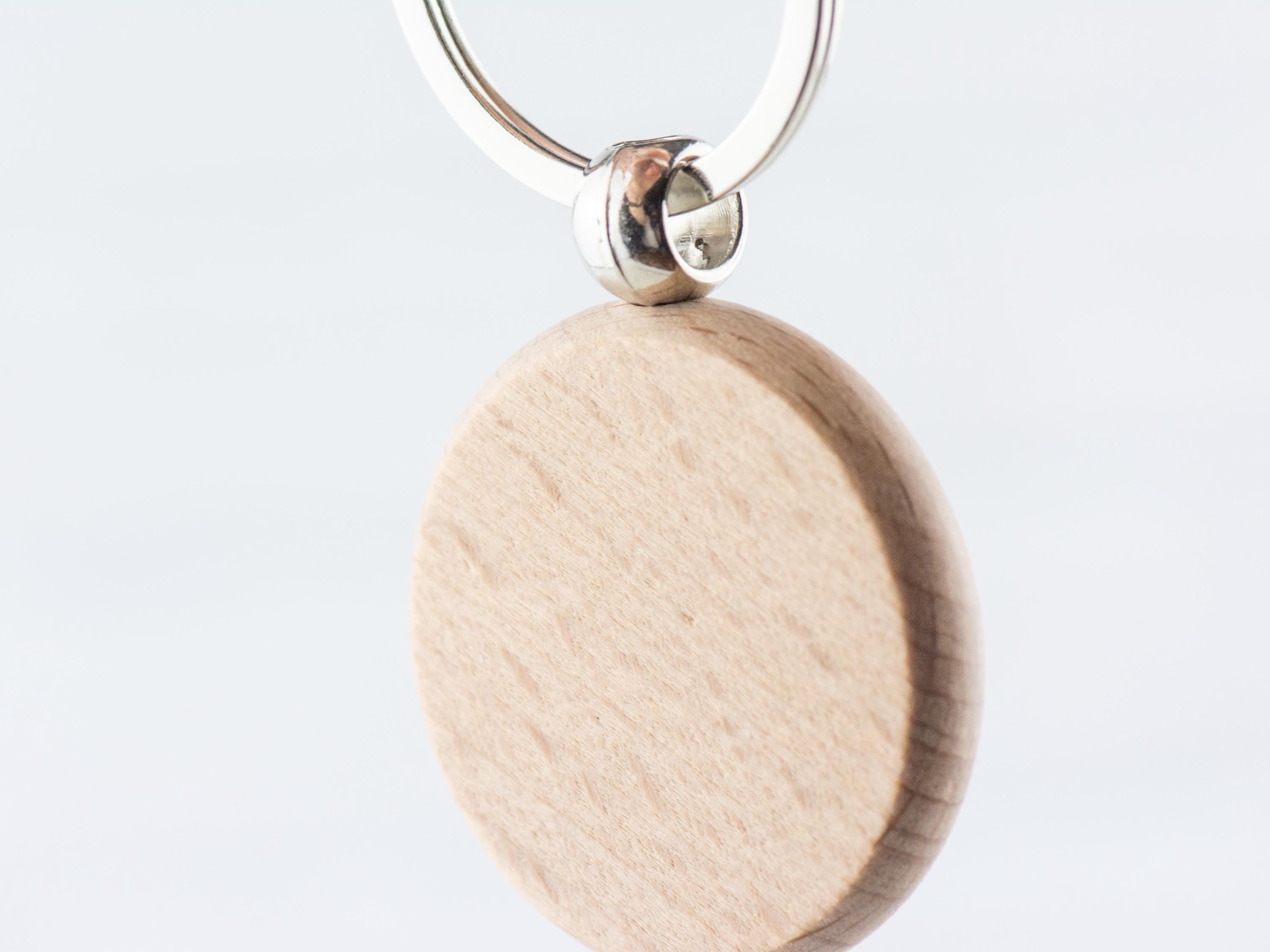 Faith Inspirational Natural Wood Keychain • Laser-Engraved Stainless Steel Keyring • Double-Sided