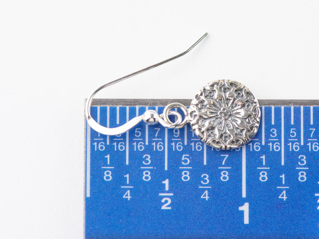Sunflower Charm Sterling Silver Flower Earrings • Nature Themed Boho Minimalist Jewelry • Hypoallergenic Shiny .925 Cute Dainty Earrings