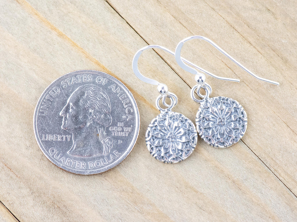 Sunflower Charm Sterling Silver Flower Earrings • Nature Themed Boho Minimalist Jewelry • Hypoallergenic Shiny .925 Cute Dainty Earrings
