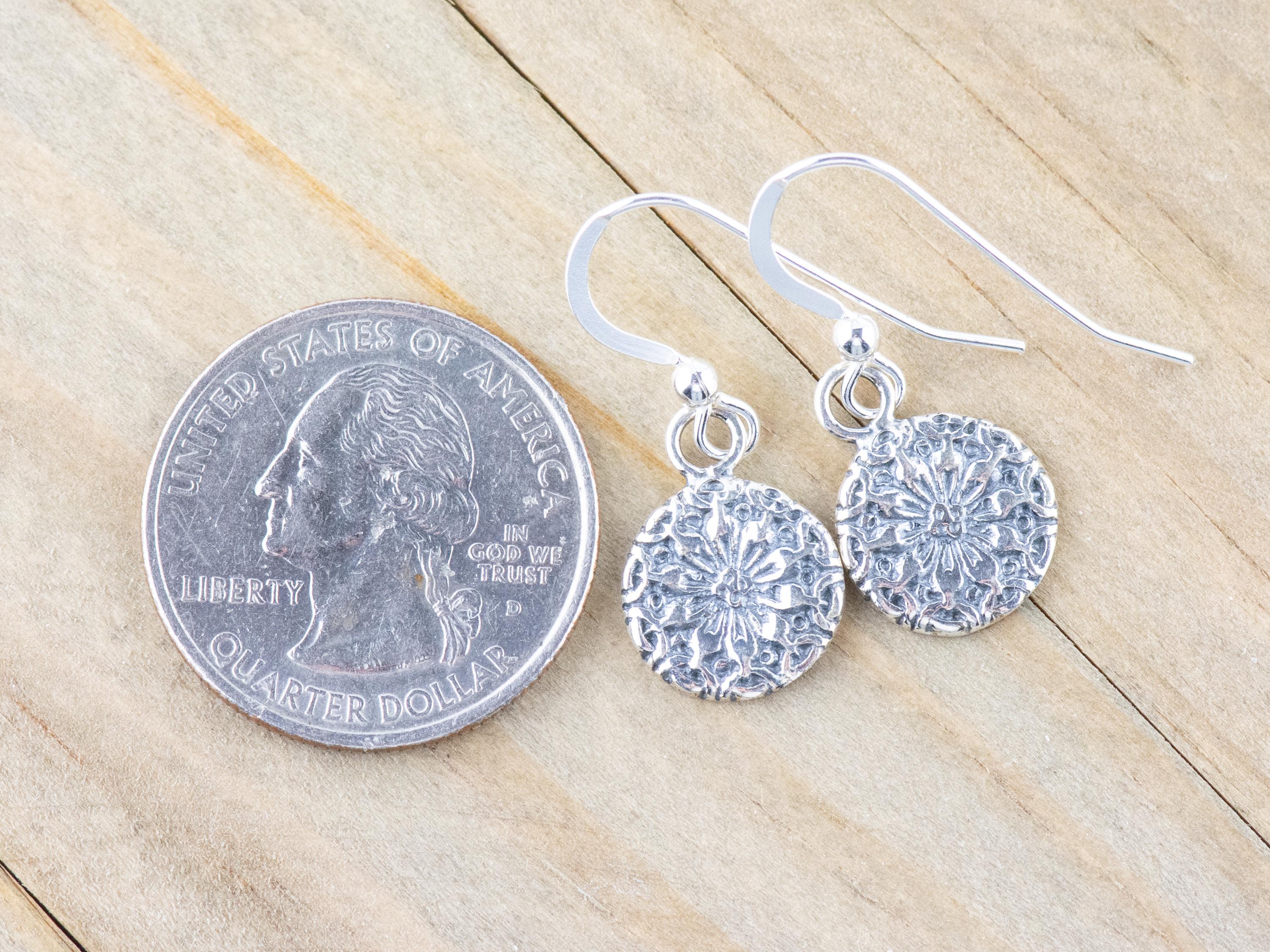 Sunflower Charm Sterling Silver Flower Earrings • Nature Themed Boho Minimalist Jewelry • Hypoallergenic Shiny .925 Cute Dainty Earrings