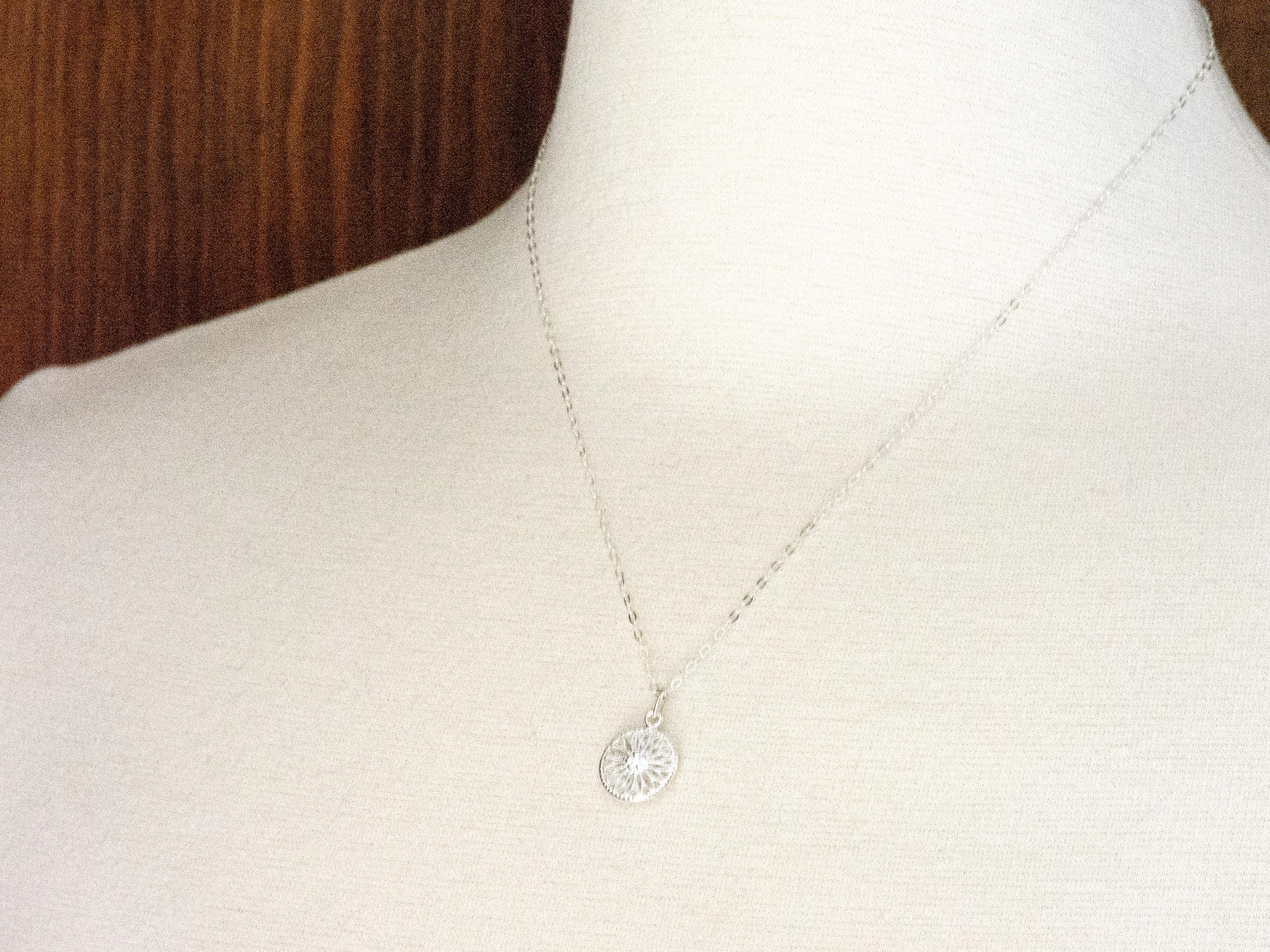 Sterling Silver Puffed Flower Pendant Necklace • Simple Dainty Minimalist Necklace • Best .925 Jewelry Gift for Her • Floral Necklace