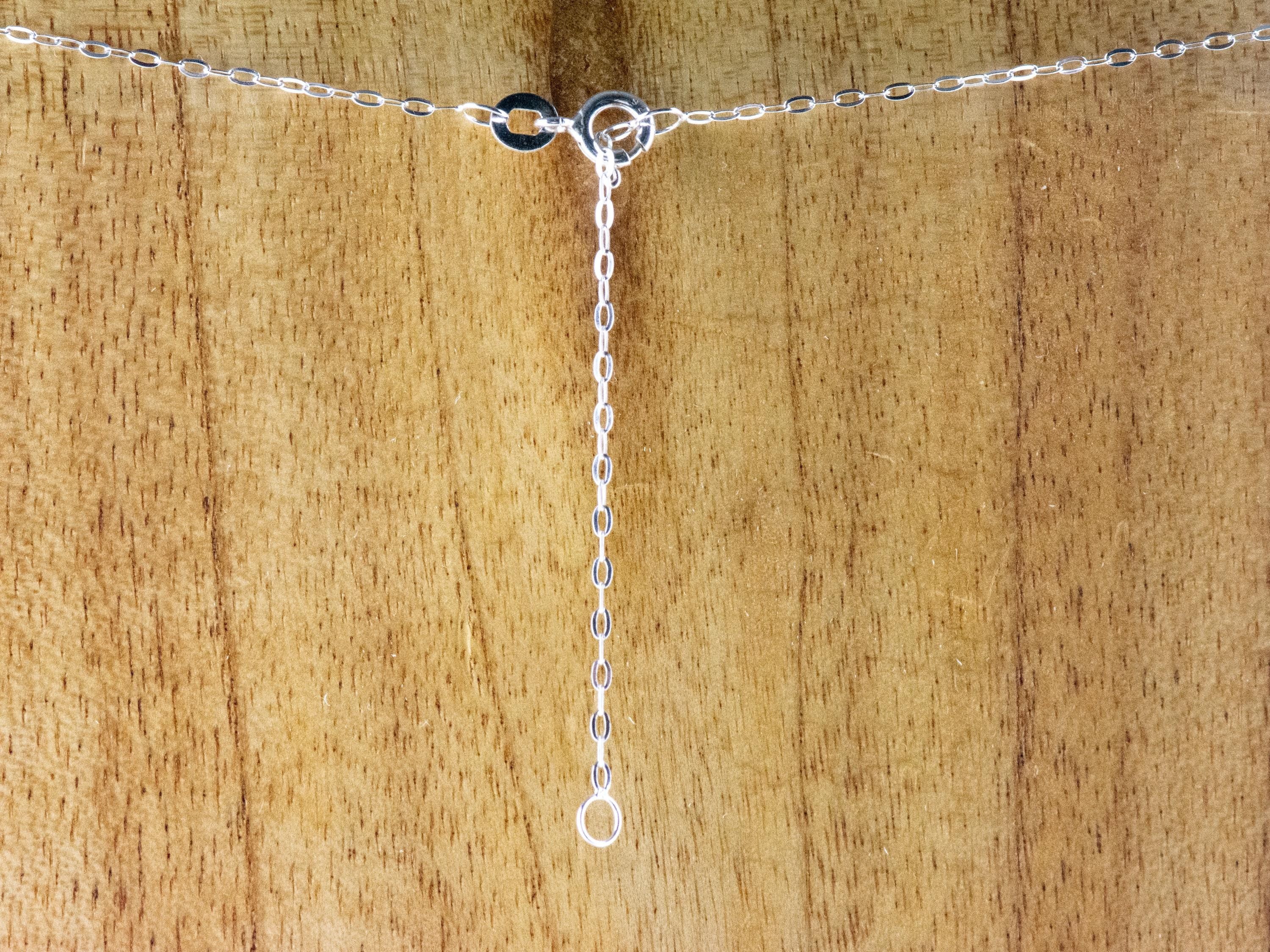 Golden Shadow Crystal Queen Baguette Pendant Necklace • Long .925 Sterling Silver Chain Necklace • Handmade Minimalist Jewelry • Gift Ideas