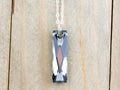 Silver Crystal Queen Baguette Pendant Necklace • Long .925 Sterling Silver Chain Necklace • Handmade Minimalist Jewelry • Gift for Her