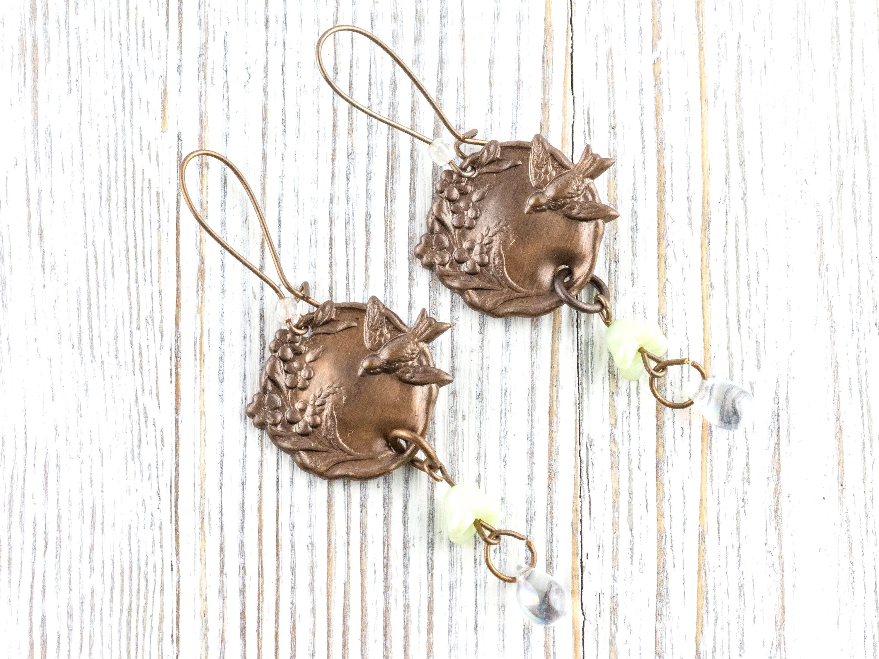 Morning Sparrow Brass Earrings • Earthy Boho Jewelry • Nature-Inspired Handmade Earrings • Jewelry Gift • Nickel-free • Lead-free