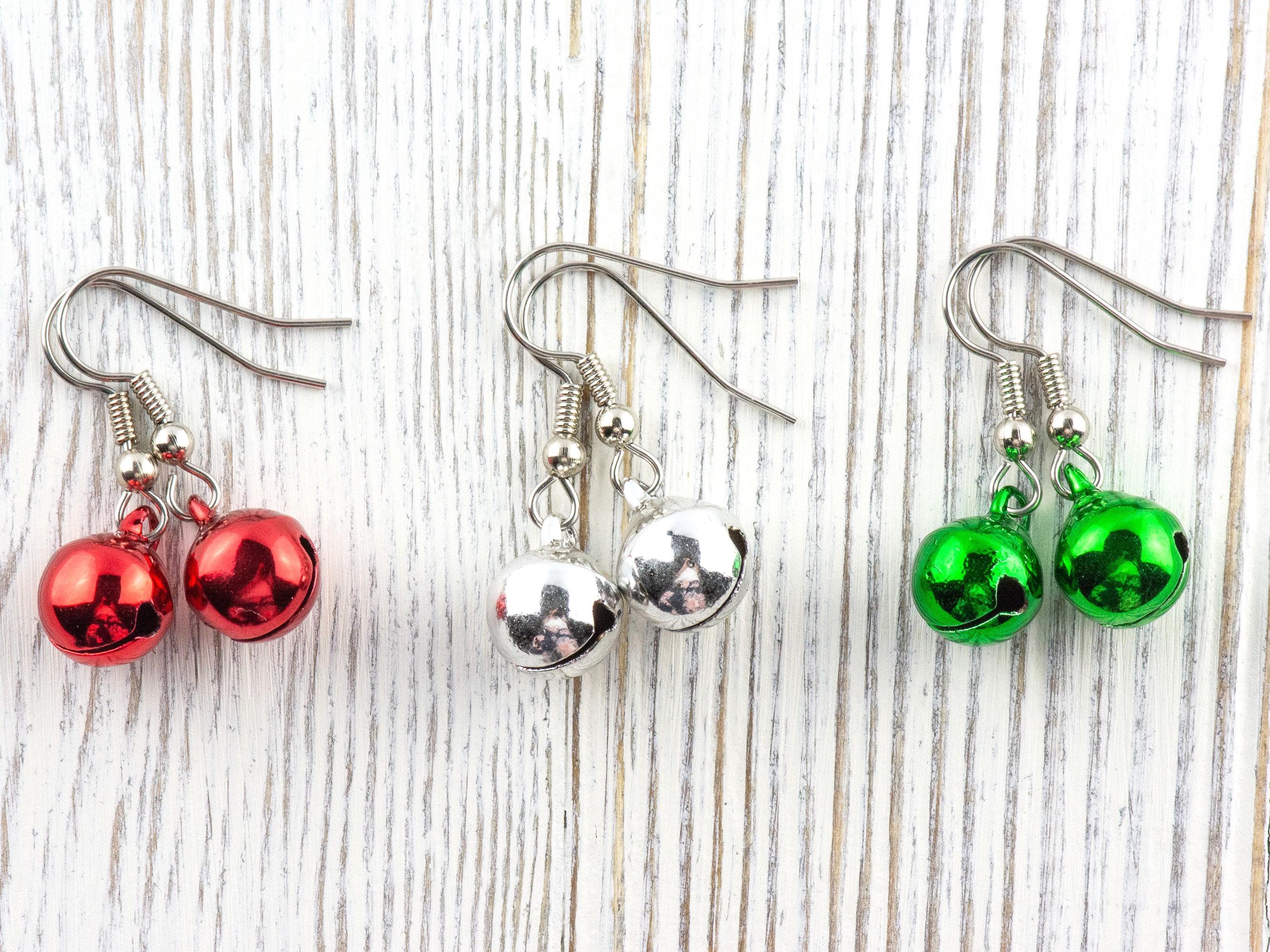 Jingle Bell Dangle Christmas Earrings • Holiday Jewelry • Feeling Festive • Handmade Gift for Her