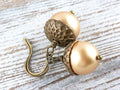 Acorn Fall Brass Earrings • Handmade Earthy Nature Jewelry • Autumn Vibes