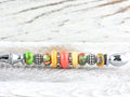 Moon Over Miami Glass Beaded Silver Letter Opener • Paper Knife • Desk Accessory