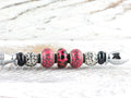 Hot Pink Glass and Clay Beaded Silver Letter Opener • Paper Knife • Desk Accessory