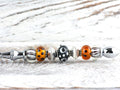 Animal Print Glass Beaded Silver Letter Opener • Paper Knife • Desk Accessory