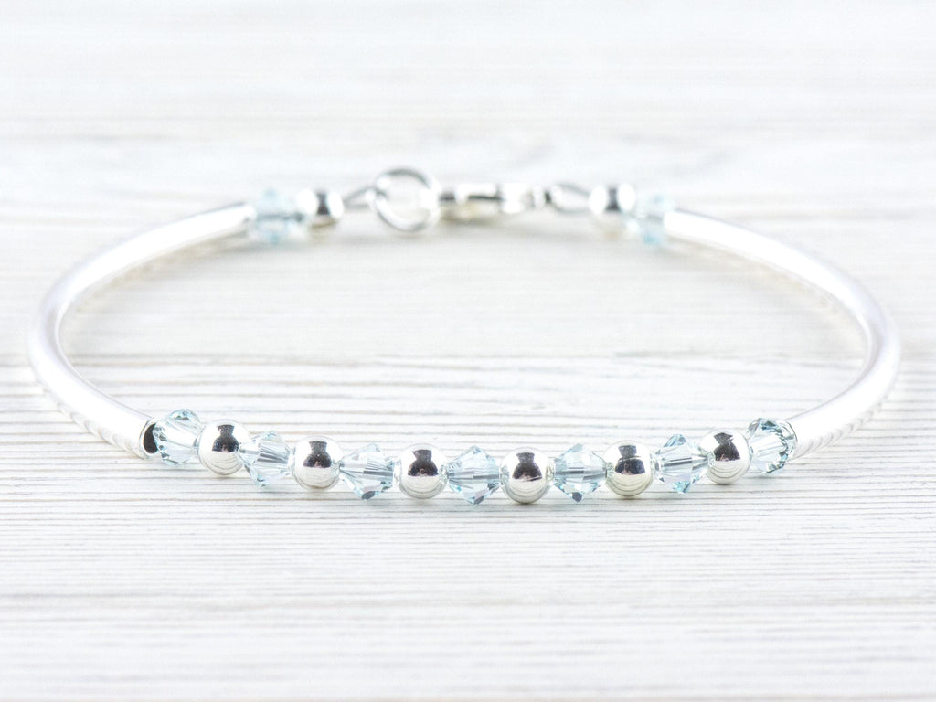 December Birthstone, Light Azore Birthstone Bracelet, Minimalist Crystal Bracelet, Birth Stone Bracelet, Birth Month Bracelet