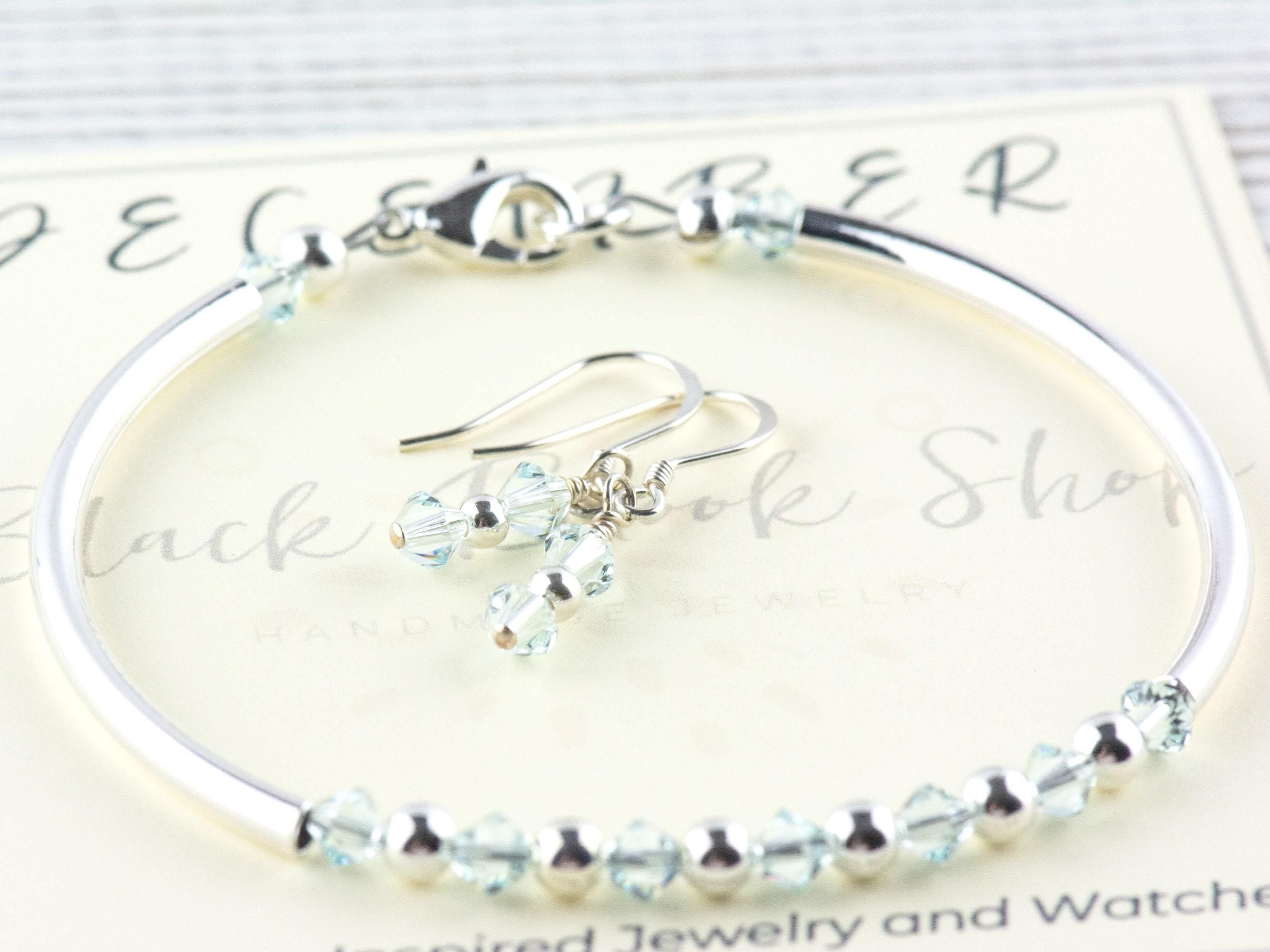 December Birthstone, Light Azore Birthstone Bracelet, Minimalist Crystal Bracelet, Birth Stone Bracelet, Birth Month Bracelet
