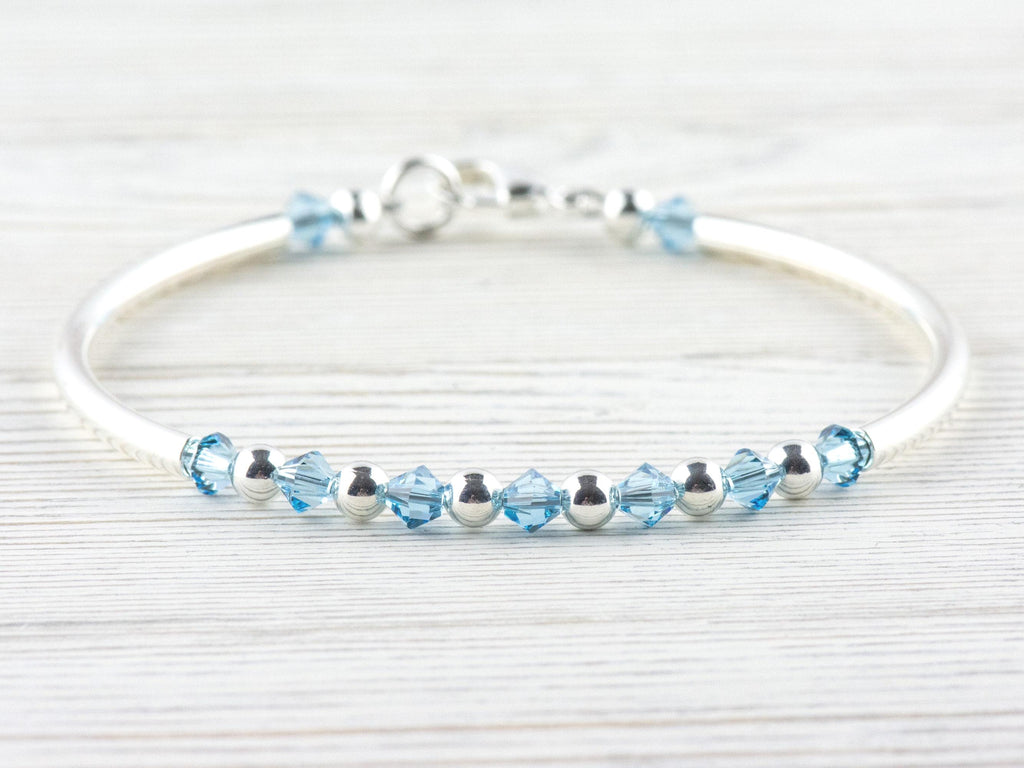 March Birthstone, Aquamarine Birthstone Bracelet, Birth Month Bracelet, Birth Stone Bracelet, March Bracelet Gift