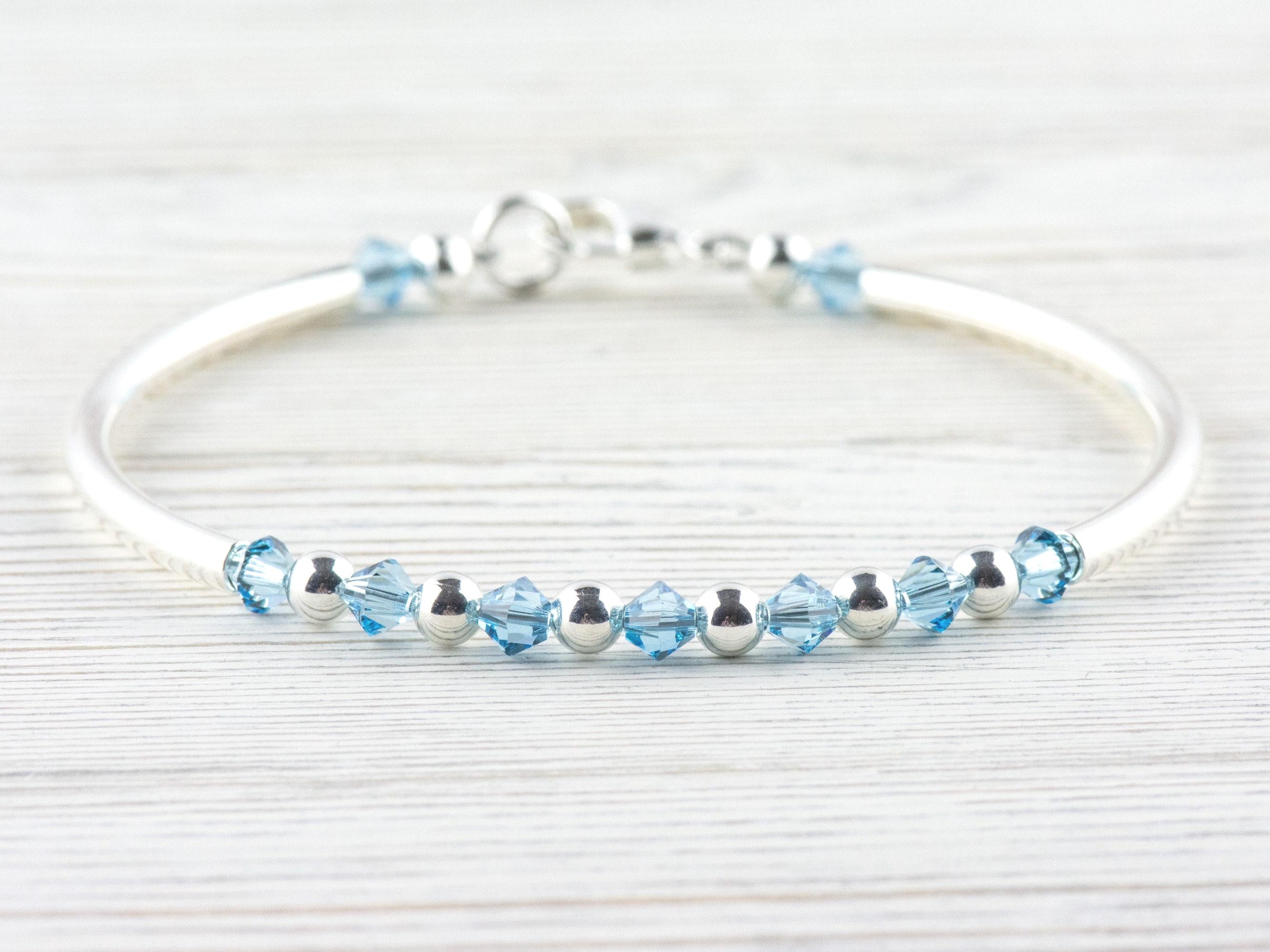 March Birthstone, Aquamarine Birthstone Bracelet, Birth Month Bracelet, Birth Stone Bracelet, March Bracelet Gift