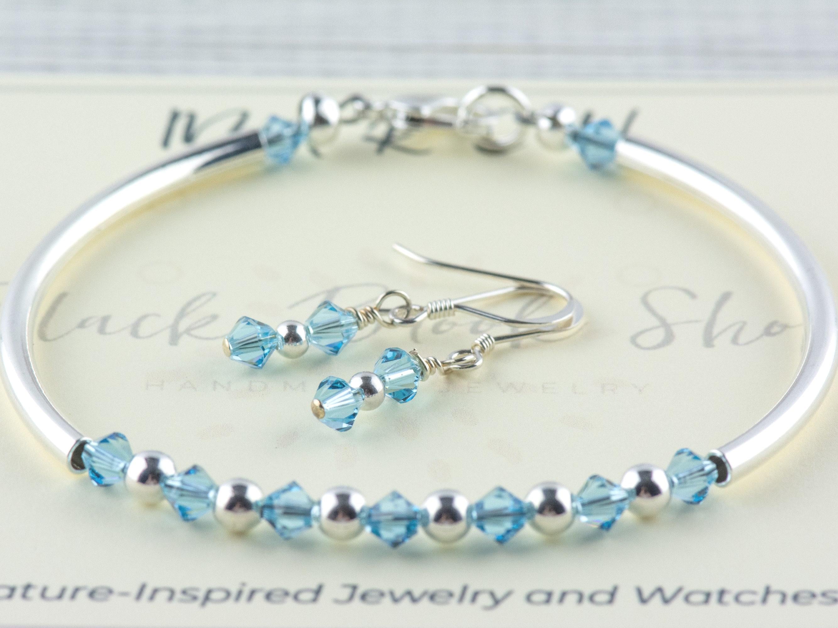 March Birthstone, Aquamarine Birthstone Bracelet, Birth Month Bracelet, Birth Stone Bracelet, March Bracelet Gift