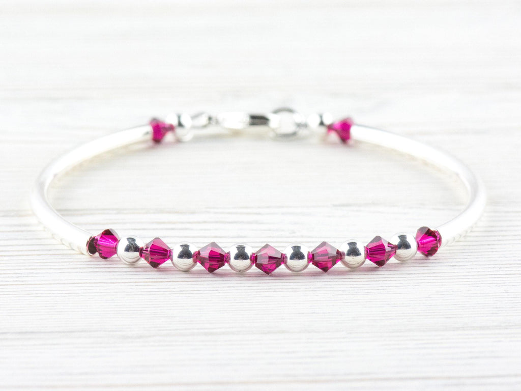 July Birthstone, Ruby Birthstone Bracelet, Birth Month Bracelet, Birth Stone Bracelet, July Bracelet Gift, Crystal Bracelet