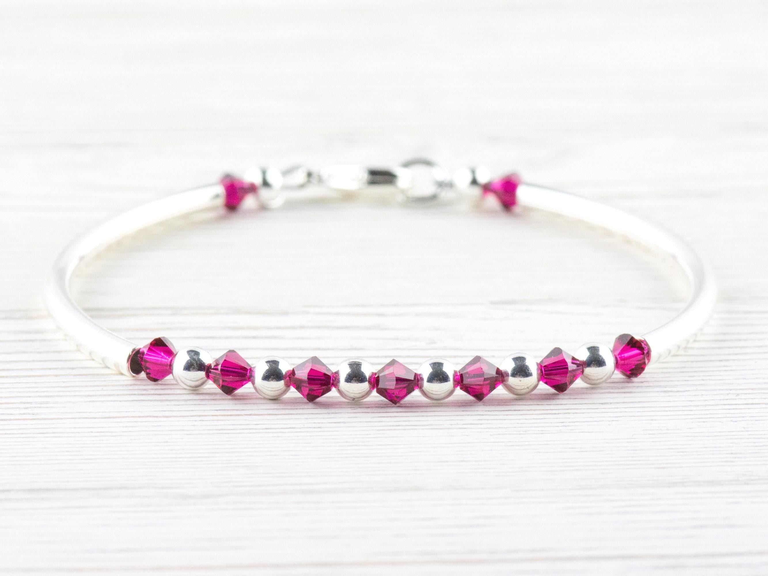 July Birthstone, Ruby Birthstone Bracelet, Birth Month Bracelet, Birth Stone Bracelet, July Bracelet Gift, Crystal Bracelet
