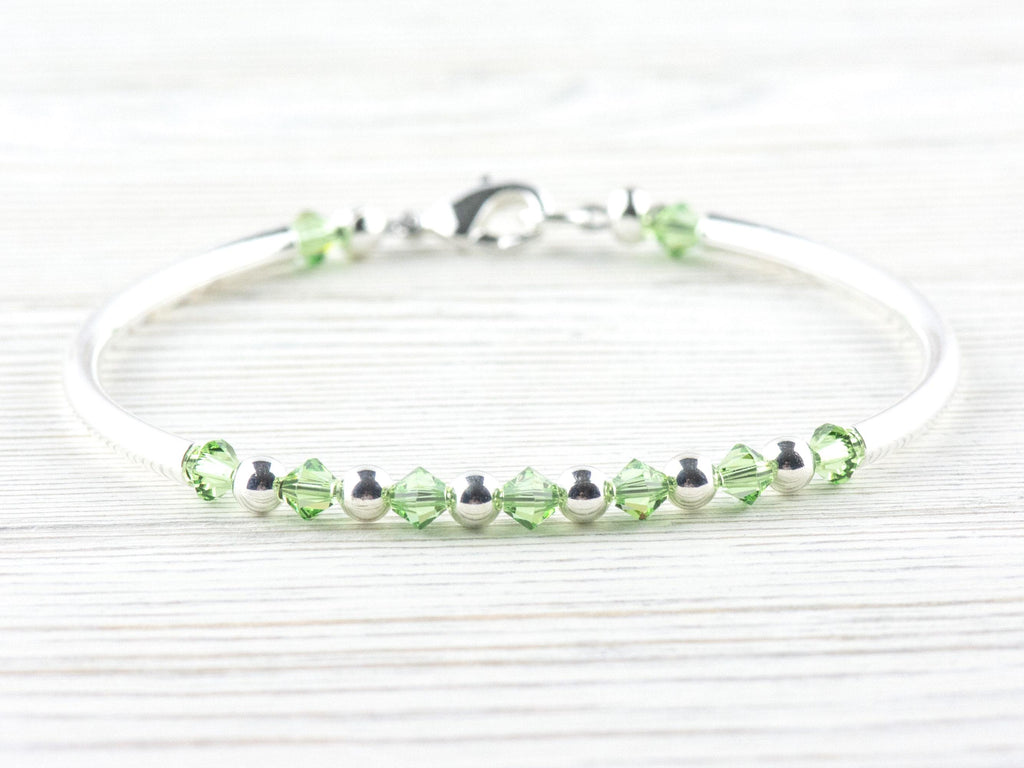 August Birthstone, Peridot Birthstone Bracelet, Birth Month Bracelet, Birth Stone Bracelet, August Bracelet Gift