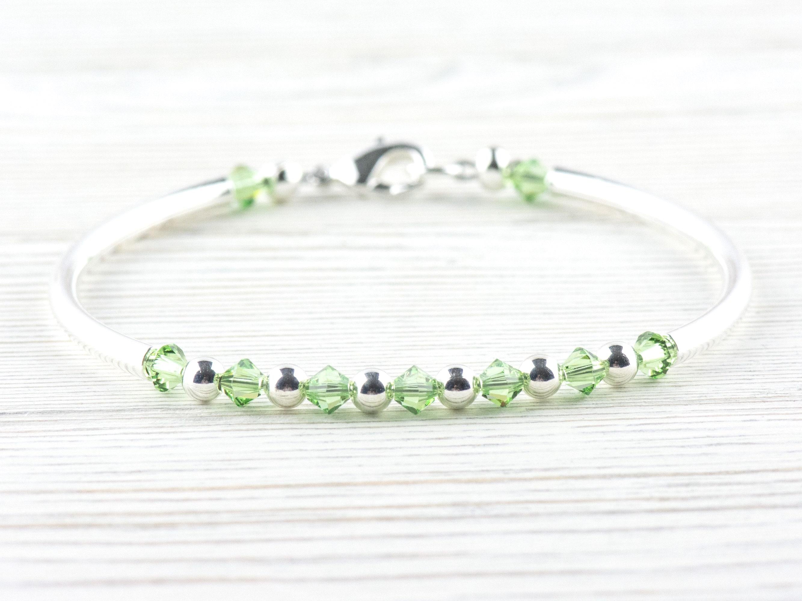 August Birthstone, Peridot Birthstone Bracelet, Birth Month Bracelet, Birth Stone Bracelet, August Bracelet Gift