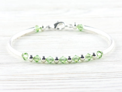 August Birthstone, Peridot Birthstone Bracelet, Birth Month Bracelet, Birth Stone Bracelet, August Bracelet Gift