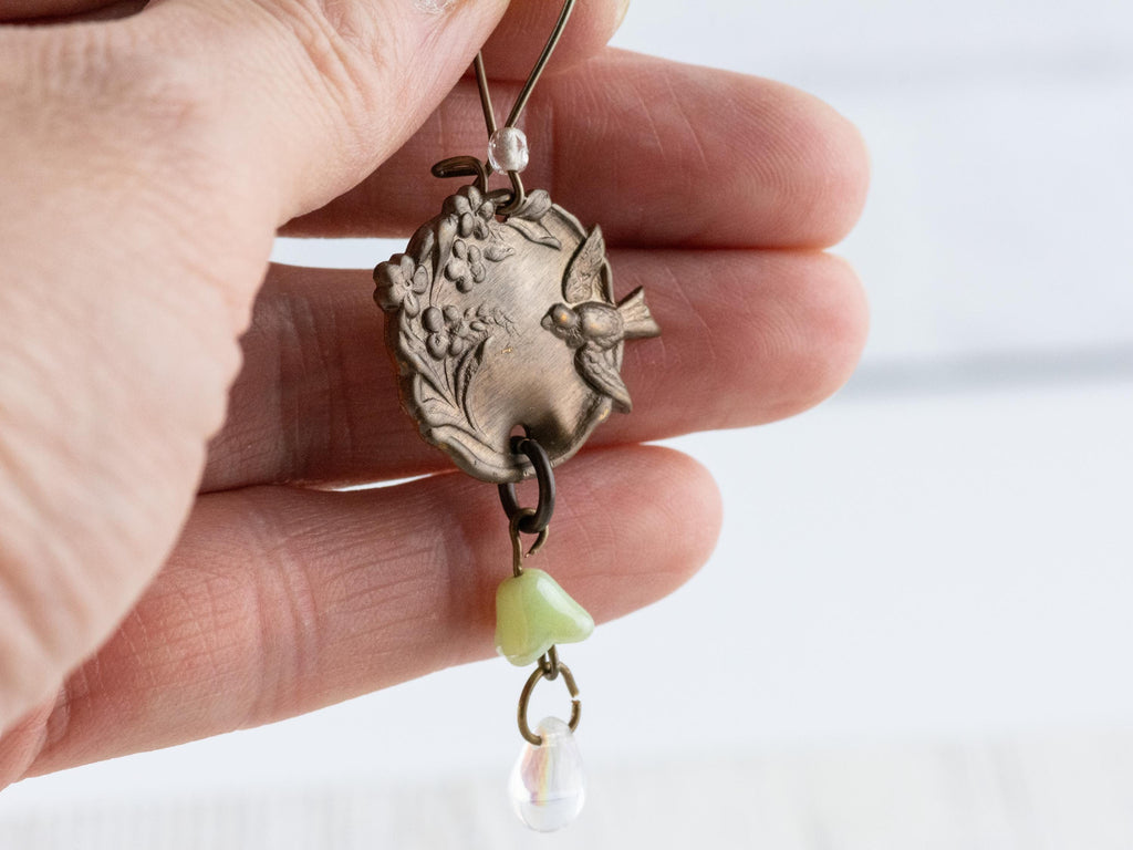 Morning Sparrow Brass Earrings • Earthy Boho Jewelry • Nature-Inspired Handmade Earrings • Jewelry Gift • Nickel-free • Lead-free