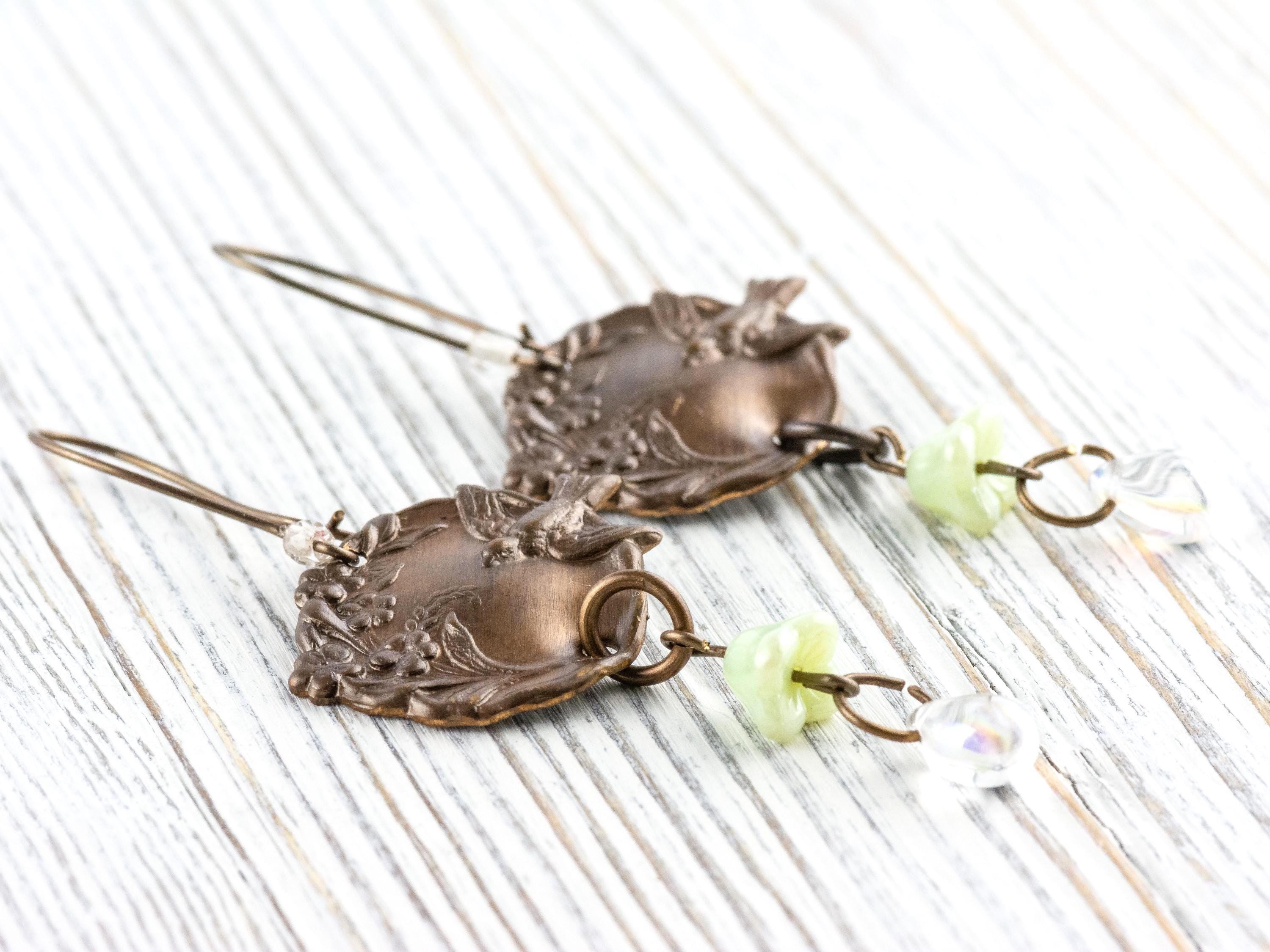 Morning Sparrow Brass Earrings • Earthy Boho Jewelry • Nature-Inspired Handmade Earrings • Jewelry Gift • Nickel-free • Lead-free