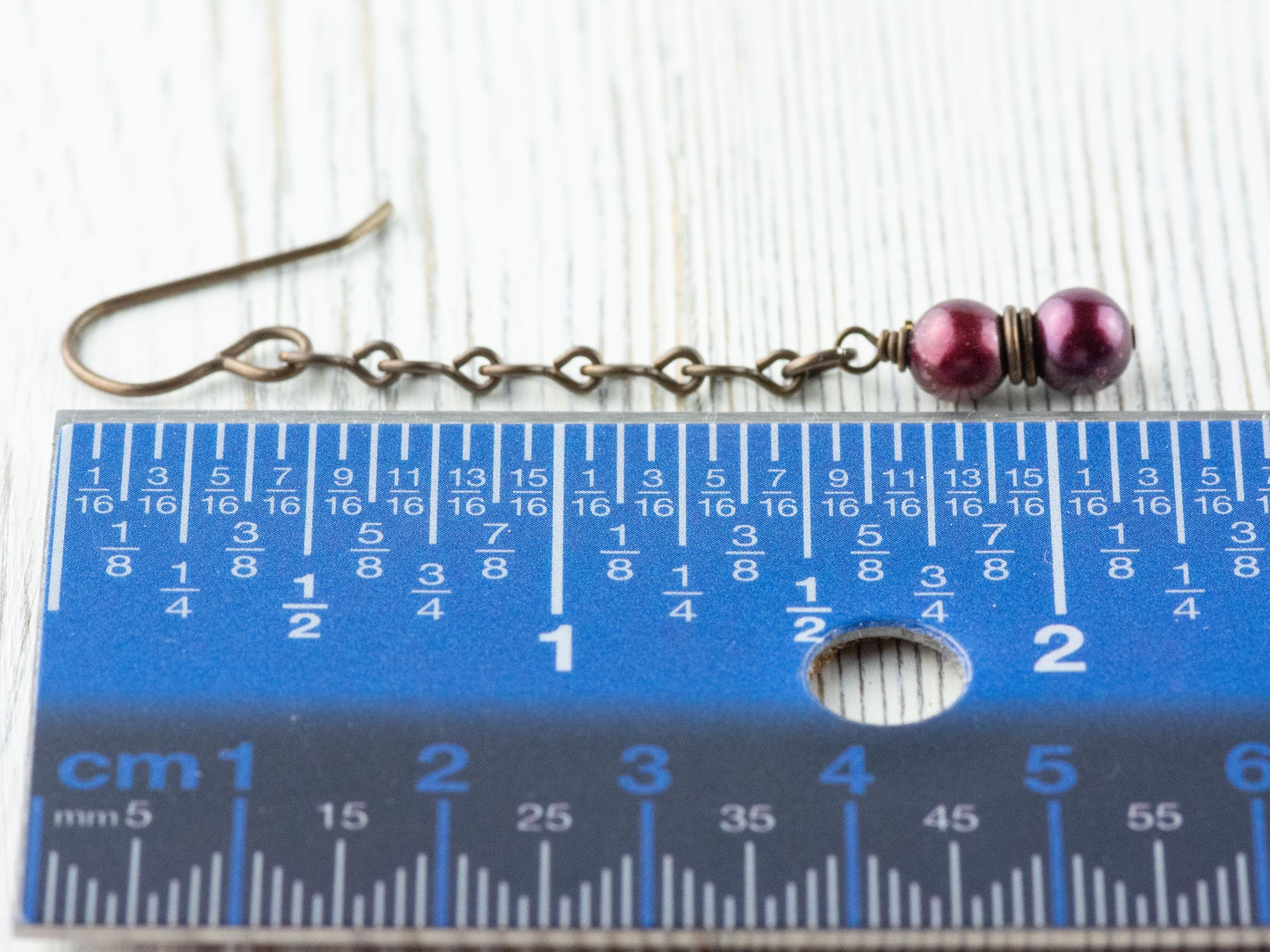 Cranberry Pearl & Brass Earrings • Earthy Boho Jewelry • Nature-Inspired Handmade Earrings • Jewelry Gift • Nickel-free • Lead-free