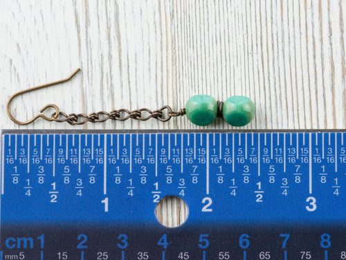 Aqua Blue Glass & Brass Earrings • Earthy Boho Jewelry • Nature-Inspired Handmade Earrings • Jewelry Gift • Nickel-free • Lead-free