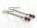 Cranberry Pearl & Brass Earrings • Earthy Boho Jewelry • Nature-Inspired Handmade Earrings • Jewelry Gift • Nickel-free • Lead-free