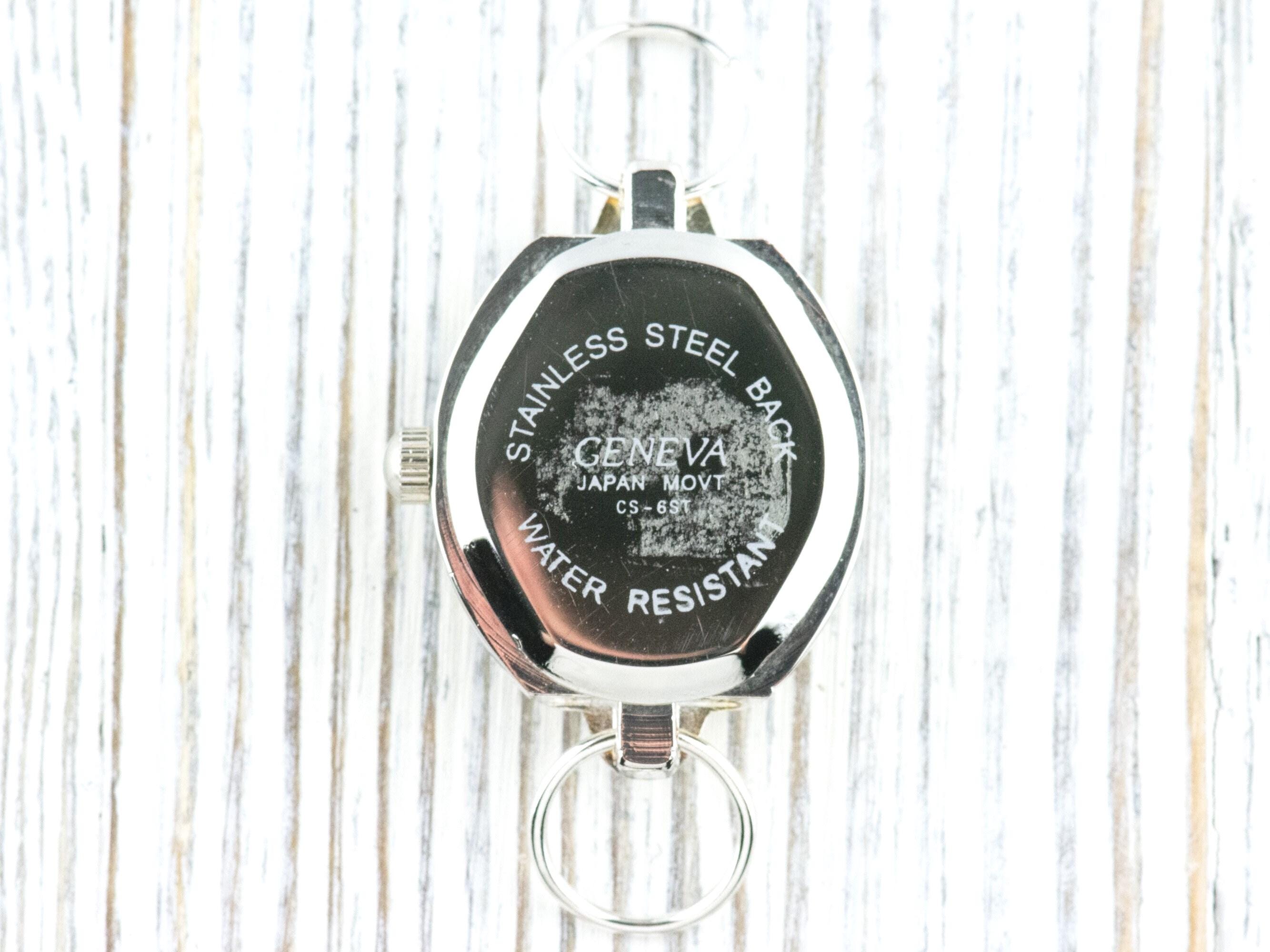 Brown Dial Rhinestone-Studded Silvertone Square Watch Face • DIY Beading Watch • Jewelry Making • Analog • Loops and Battery Included