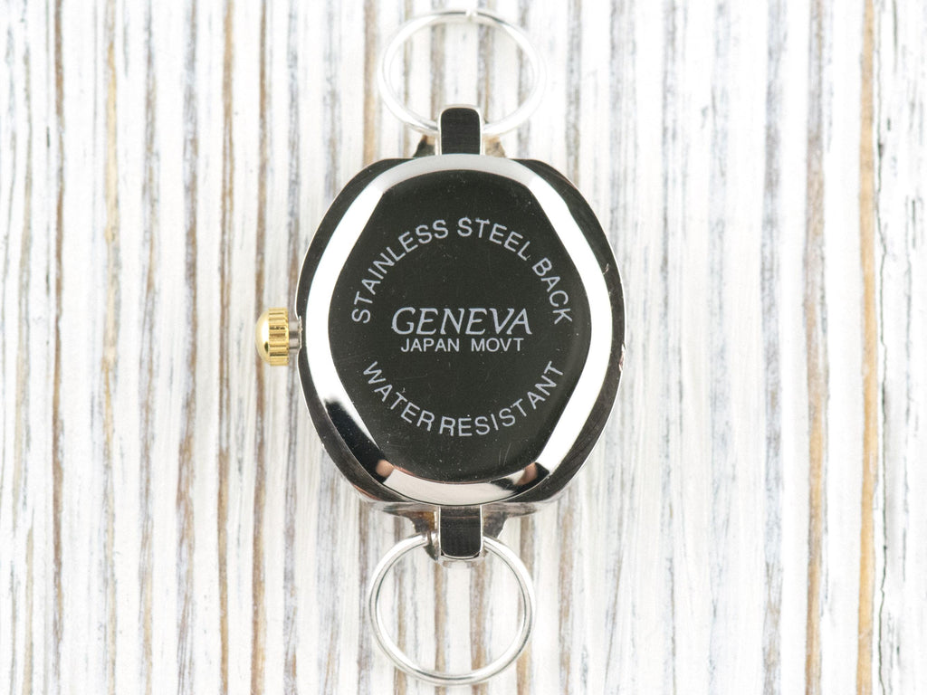 White Dial Two-Tone Square Watch Face • DIY Beading Watch • Jewelry Making • Analog • Loops and Battery Included