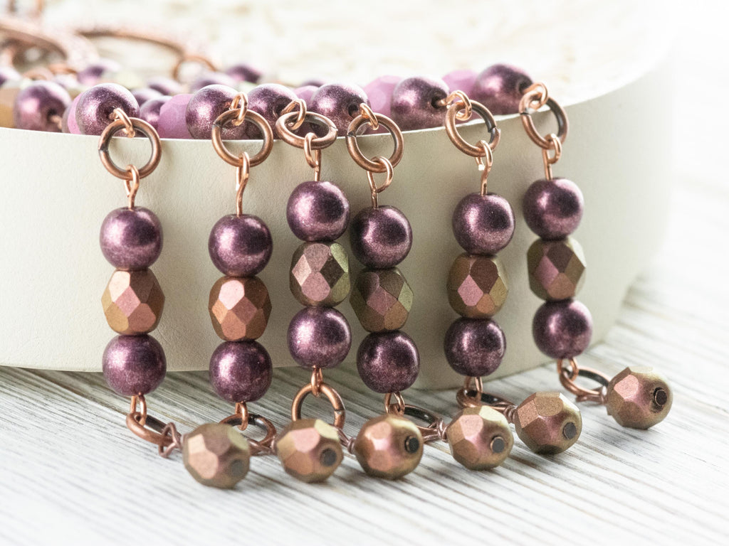 Copper Rose Fringe Drop Earrings • Earthy Boho Jewelry • Handmade Statement Earrings • Jewelry Gift Idea • Unique Dangly Hoop Earrings