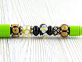 Desert Daisy Beaded Metal Ballpoint Pen with Lampwork Glass Beads • Refillable