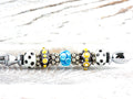 Sierra Sky Glass Beaded Silver Letter Opener • Paper Knife • Desk Accessory