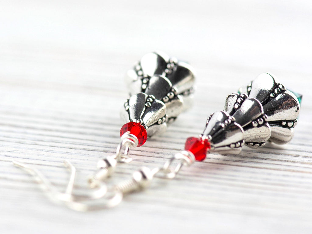 Christmas Tree Earrings, Handmade Earrings, Swarovski Crystal, Holiday Jewelry