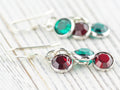 Mistletoe Christmas Earrings, Handmade Sterling Silver Earrings, Swarovski Crystal