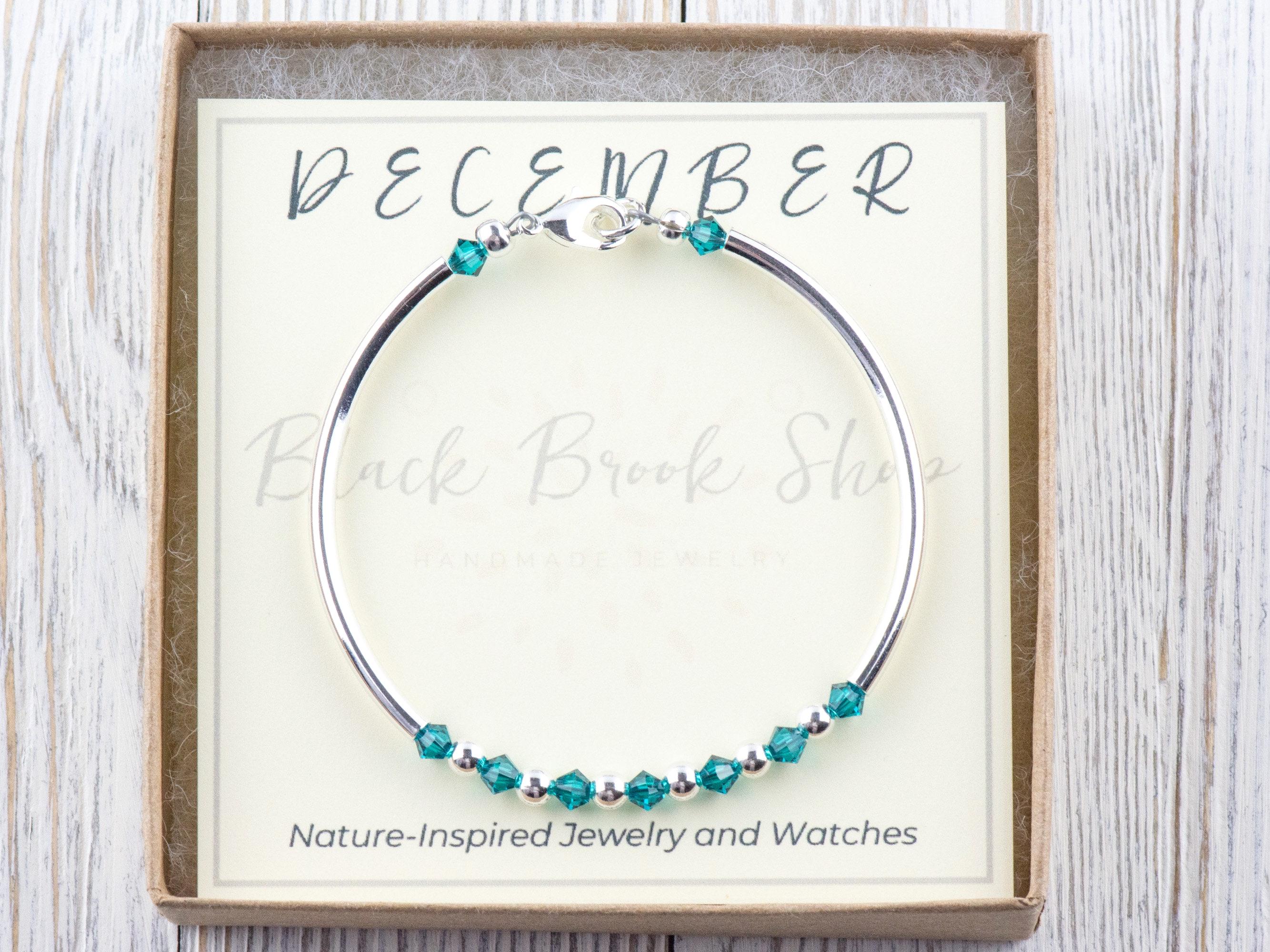 December Birthstone, Blue Zircon Birthstone Bracelet, Birth Month Bracelet, Swarovski Blue Bracelet, December Bracelet Gift