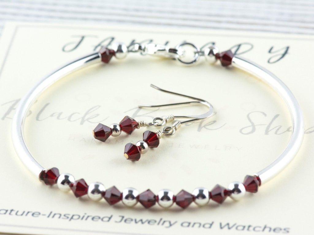 January Birthstone, Garnet Birthstone Bracelet, Birth Month Bracelet, January Bracelet Gift, Birth Stone Bracelet