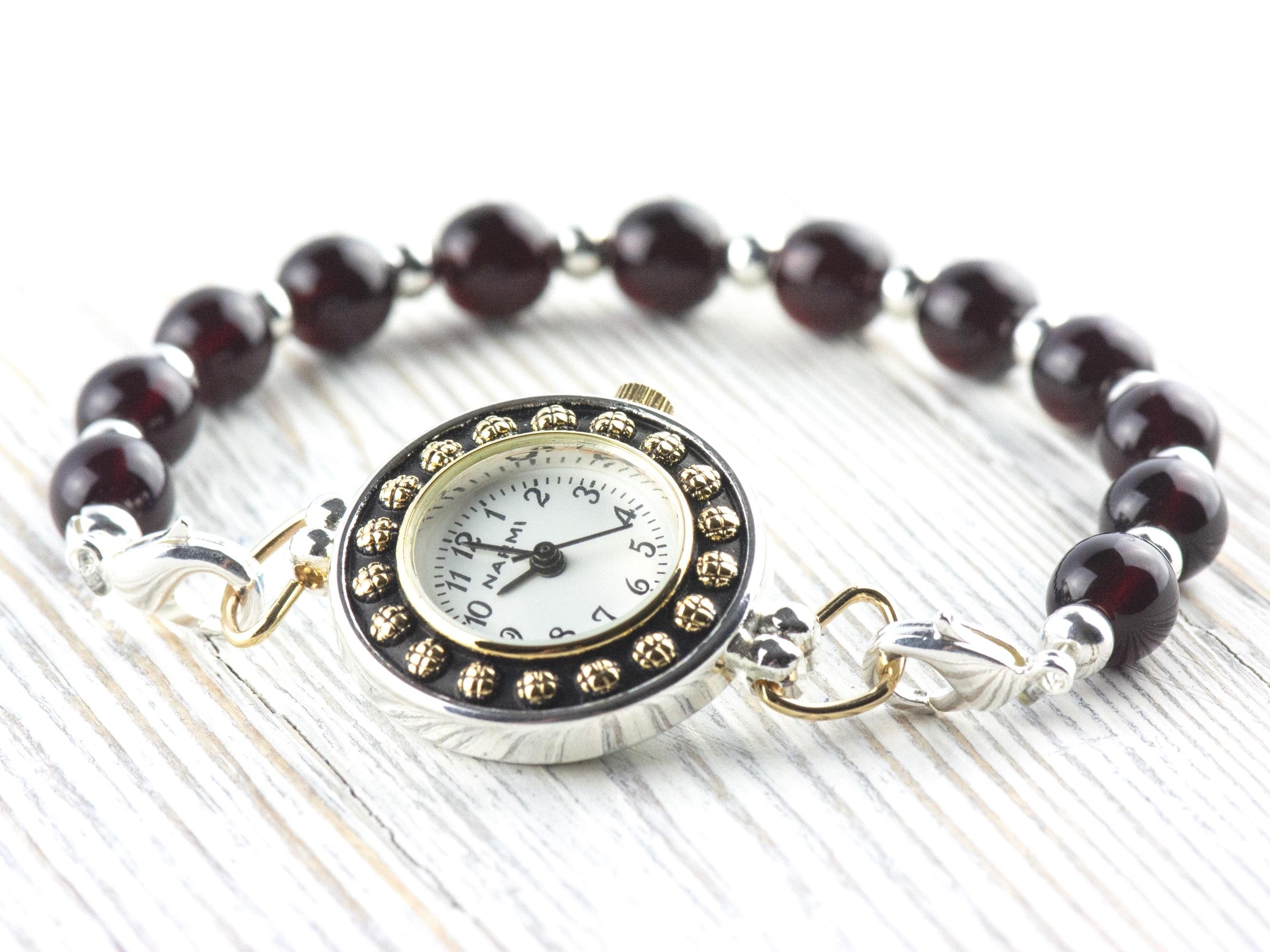 Dandelion White Dial Two-Tone Round Watch Face • DIY Beading Watch • Jewelry Making • Analog • Loops and Battery Included