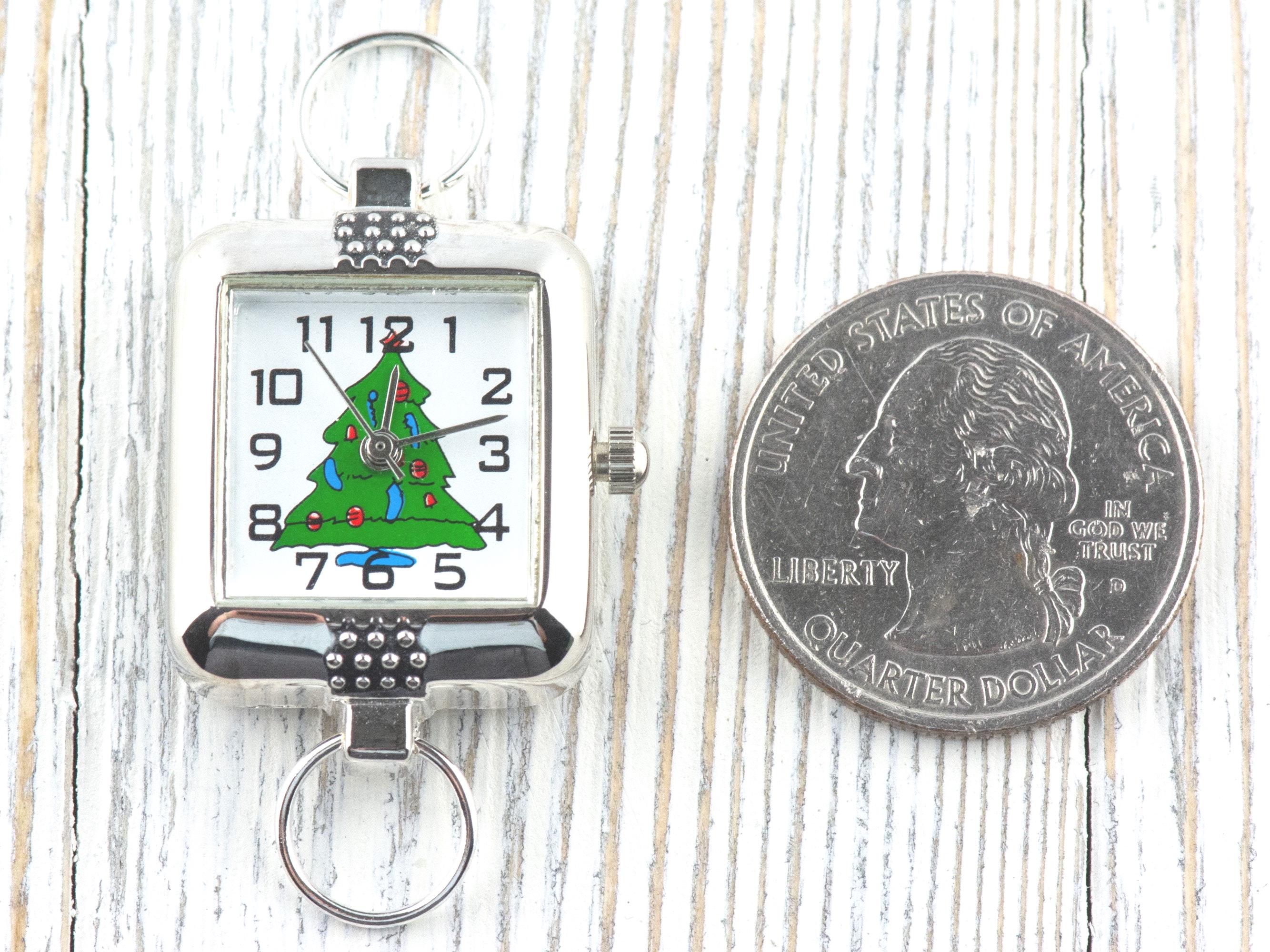 Watch Face, Christmas Tree, Square, White Face, Christmas Watch, Holiday Jewelry, Festive