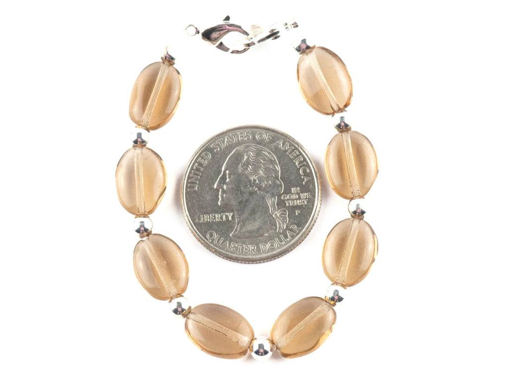 Topaz Glass Interchangeable Stretch Beaded Watch Band • Medical ID Bracelet • Single Strand • Handmade Jewelry