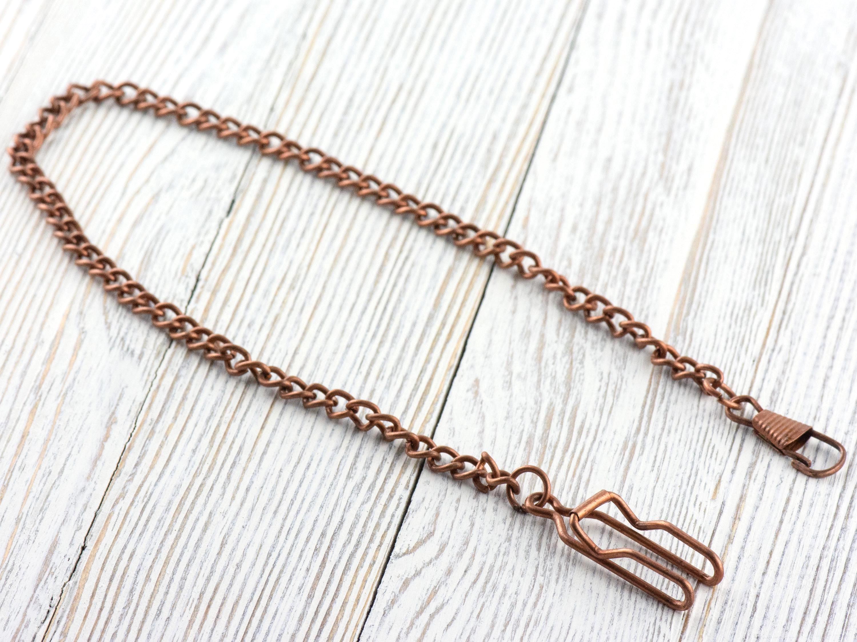 Copper Pocket Watch Chain • Pocket Watch Accessories • Red Pocket Chain
