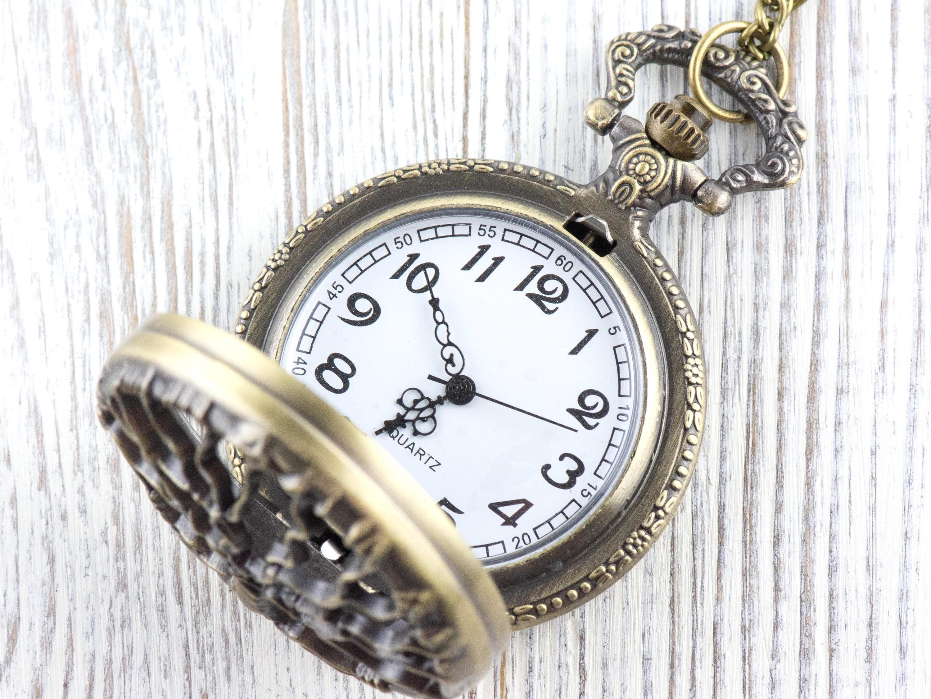 Tree of Life Bronze Pocket Watch Long Necklace / Unique Watches / Nature-Inspired Jewelry / Large Pocket Watch