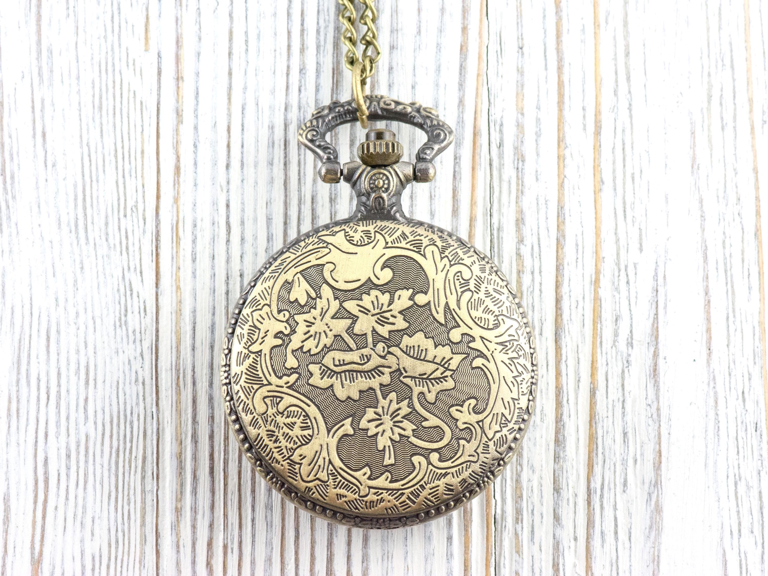 Tree of Life Bronze Pocket Watch Long Necklace / Unique Watches / Nature-Inspired Jewelry / Large Pocket Watch