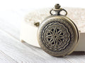 Floral Bronze Pocket Watch Long Necklace / Unique Watches / Nature-Inspired Jewelry / Large Pocket Watch