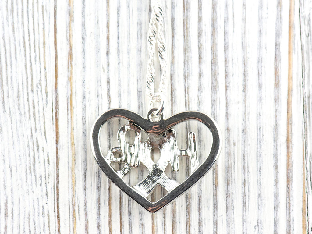 Hope Pink Ribbon Heart Pendant Necklace • Breast Cancer Awareness Jewelry • Simple Minimalist Style