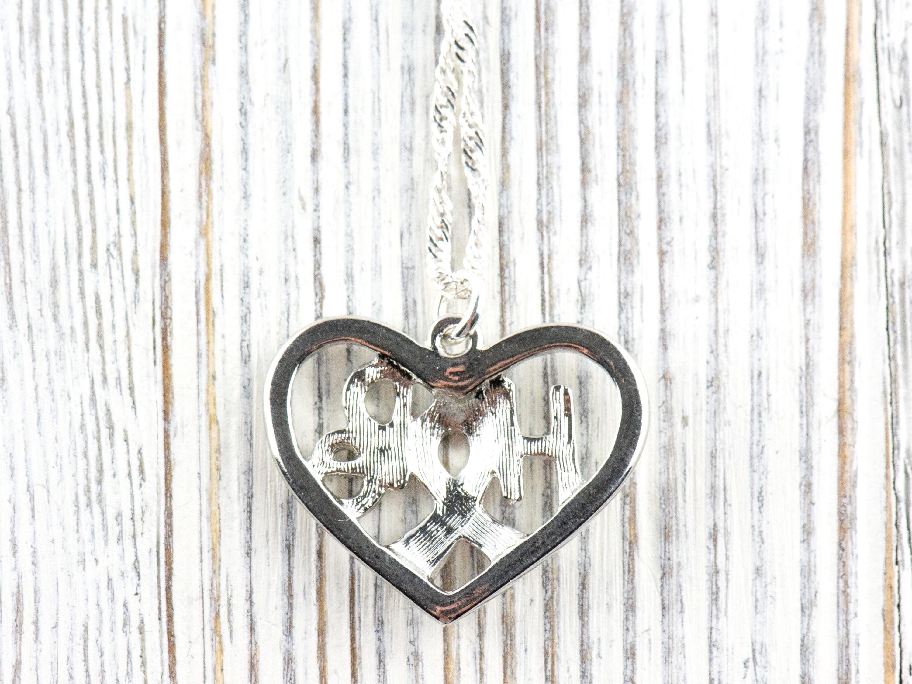Hope Pink Ribbon Heart Pendant Necklace • Breast Cancer Awareness Jewelry • Simple Minimalist Style