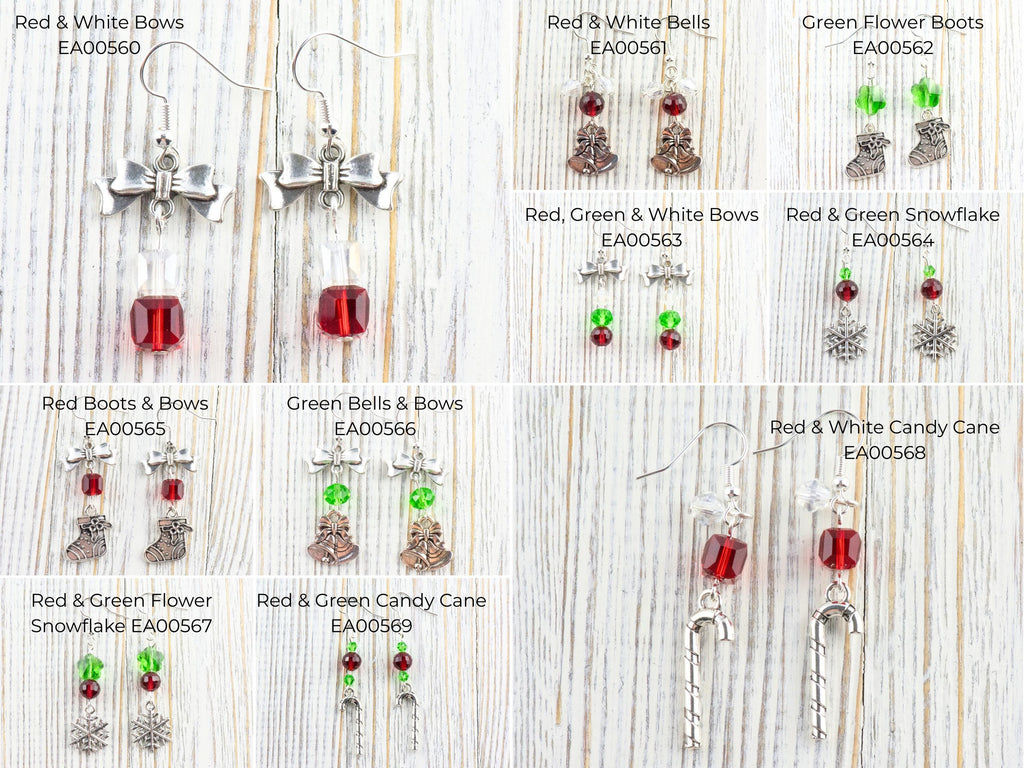 Christmas Charm Dangle Earrings • Handmade Holiday Jewelry