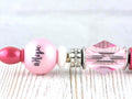 Hope Breast Cancer Awareness Beaded Metal Ballpoint Pen with Lampwork Glass Beads • Black Ink (Extra Refill)