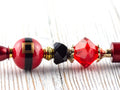 Santa Claus Christmas Beaded Metal Ballpoint Pen with Lampwork Glass Beads • Black Ink (Extra Refill)