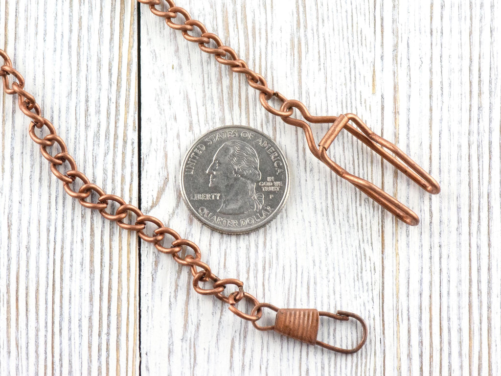 Copper Pocket Watch Chain • Pocket Watch Accessories • Red Pocket Chain